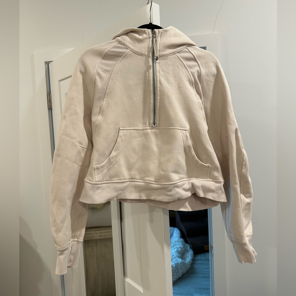Lululemon half zip scuba in white opal